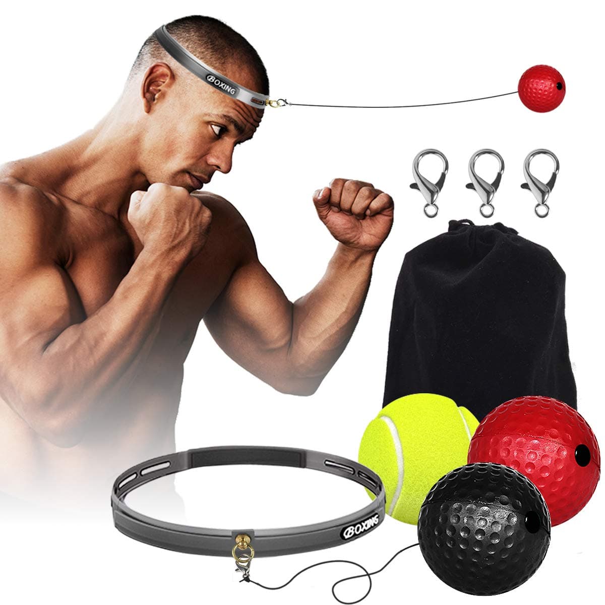 Boxing Reflex Ball for Improving Speed Reactions and Hand Eye Coordination, Boxing Ball Punch Equipment for Boxing, MMA and Other Combat Sports Training and Fitness