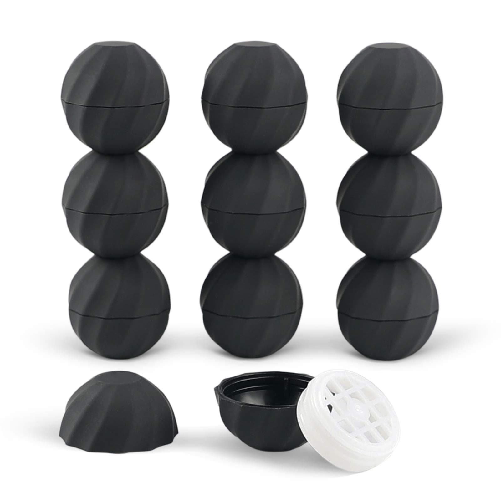 longway 0.24Oz (7ml) Empty Lip Balm Sphere Containers | Screw Cap Lipstick Tubes/Chapstick Tubes/Chapstick Holder for Lip Gloss & BPA FREE (Pack of 10, Black)