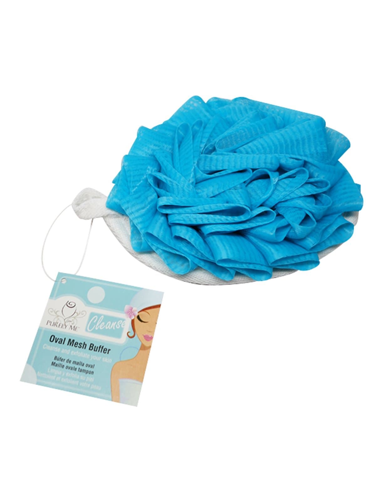 Purely Me Oval Mesh Buffer, Blue, 1-Pack