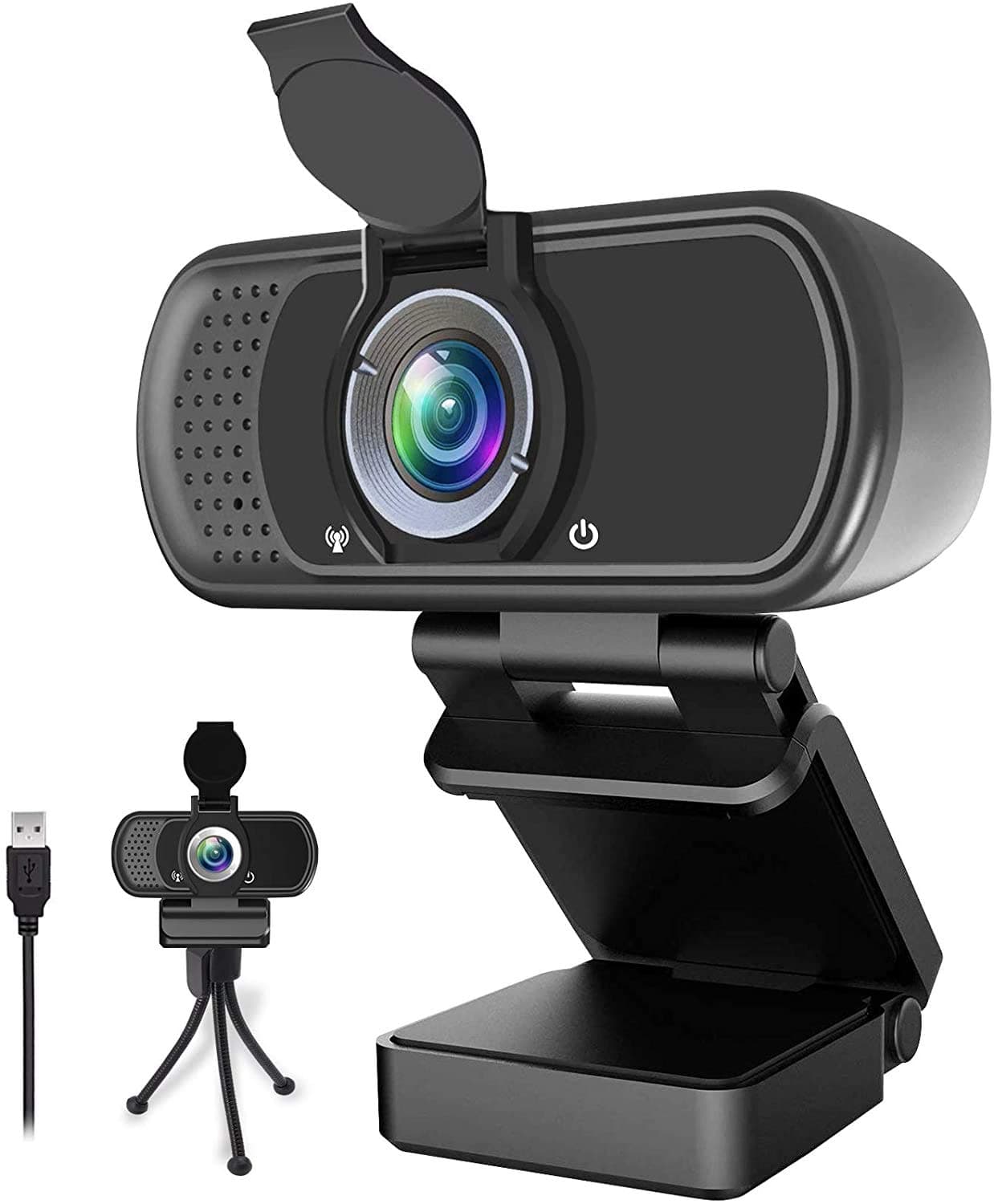 Webcam HD 1080p ,Live Streaming HD Camera with Stereo Microphone, PC Desktop or Laptop USB Webcam with 110 Degree View Angle, for Switch 2,Video Calling, Recording, Conferencing, Streaming, Gaming