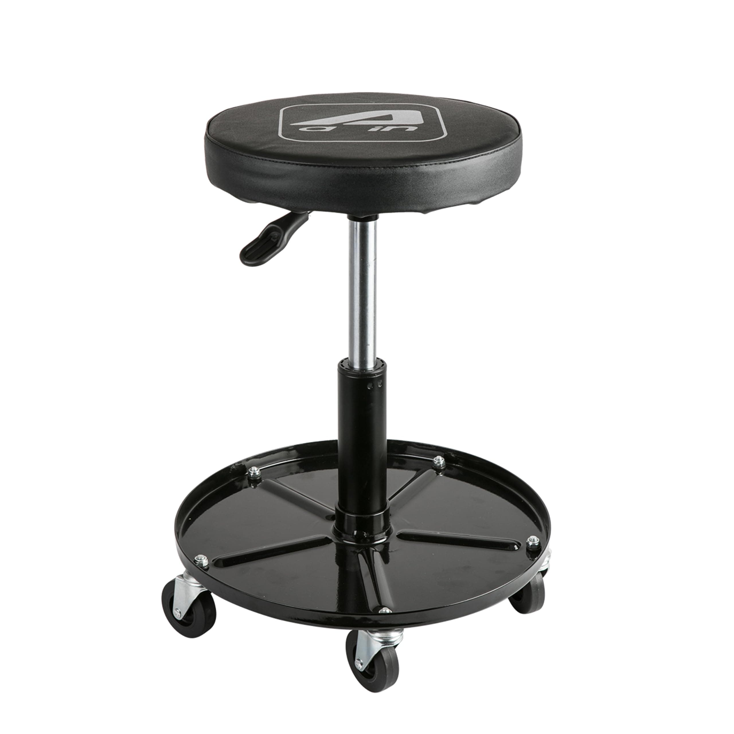 LT2A Heavy-Duty Adjustable Mechanic's Roller Seat Adjustable Rolling Stool with Wheels & Tool Tray Black