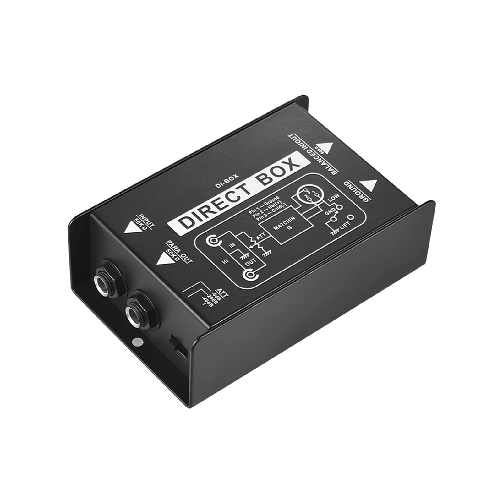 DFHJProfessional Single Channel Passive DI-Box Direct Injection Audio Box Balanced & Unbalance Signal Converter with XLR TRS Interfaces for Electric Guitar Bass Live Performance