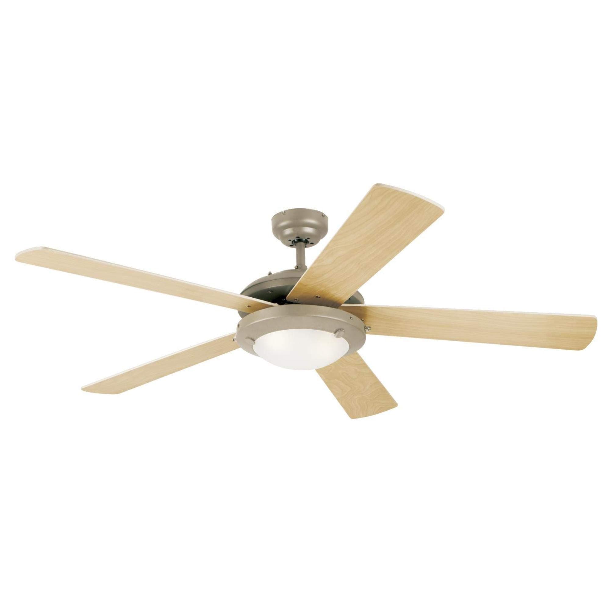 7234100 Comet Indoor Ceiling Fan with Light, Brushed Pewter
