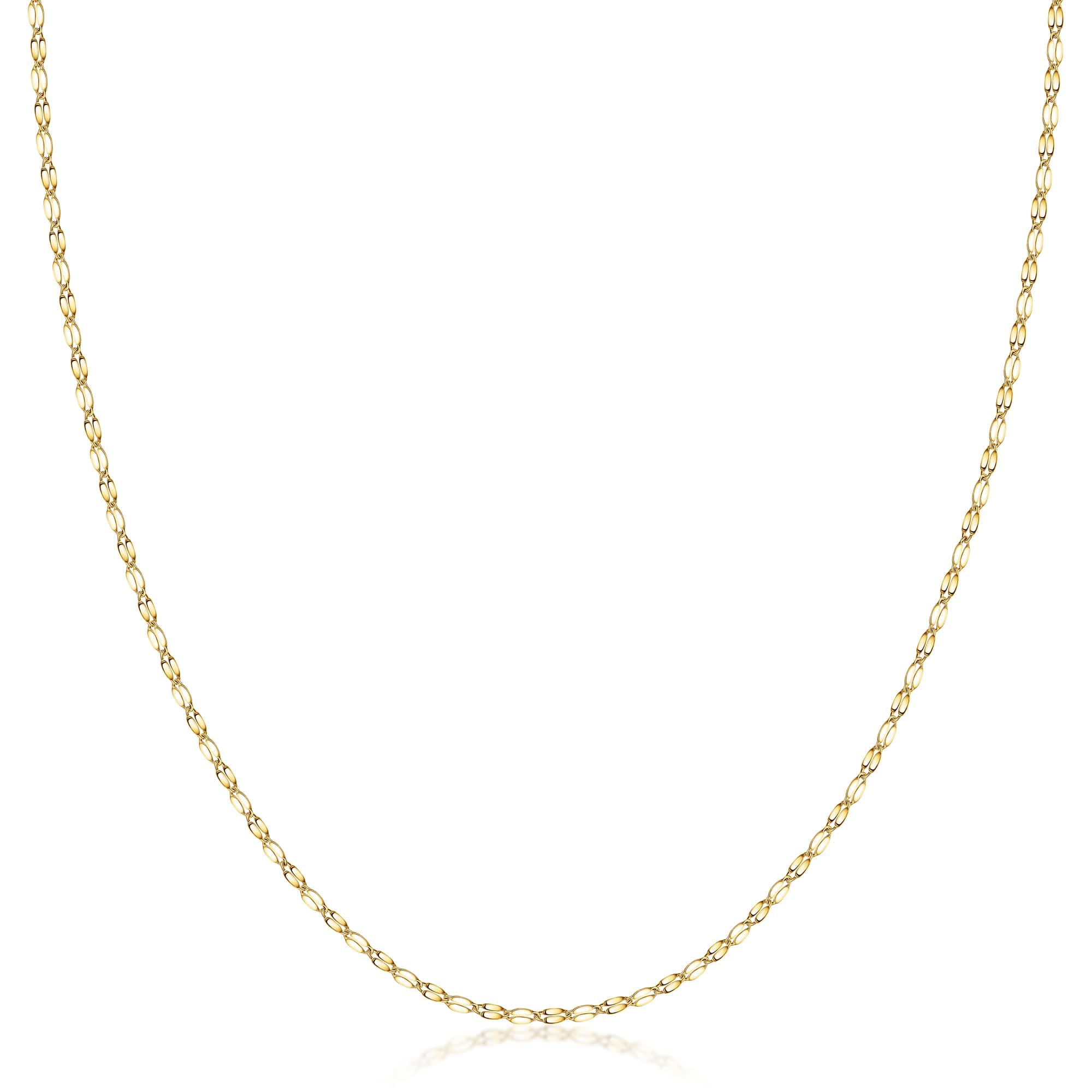 10K Solid Gold 2.0MM Diamond Cut Mirror Chain Necklace or Anklet - Unisex Sizes 10"-30" - Yellow, White, Rose or 3 Tone