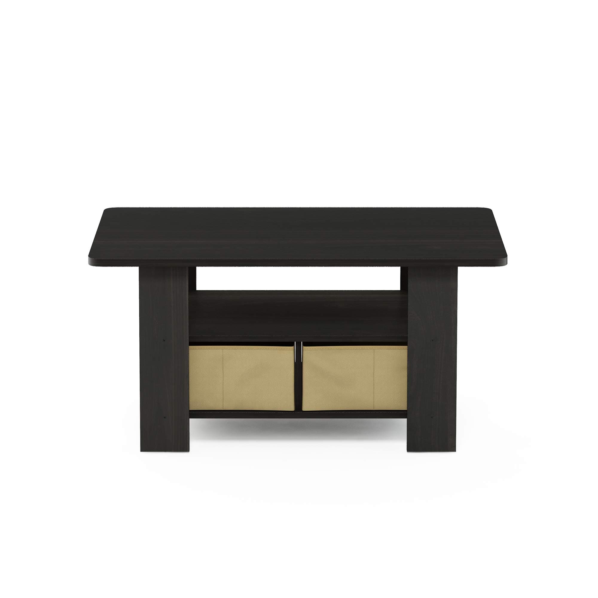 Furinno ANDREY Coffee Table, Small Modern Coffee Table with Storage and Bin Drawer, Side Table for Living Room, Bedroom, Home Office, Espresso