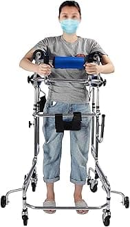 Upright Walker for Seniors, Adults & Disabled, 150-180cm, Blue, Steel, Heavy-duty, 18kg, 120kg Capacity, Anti-backflip, Anti-rollover