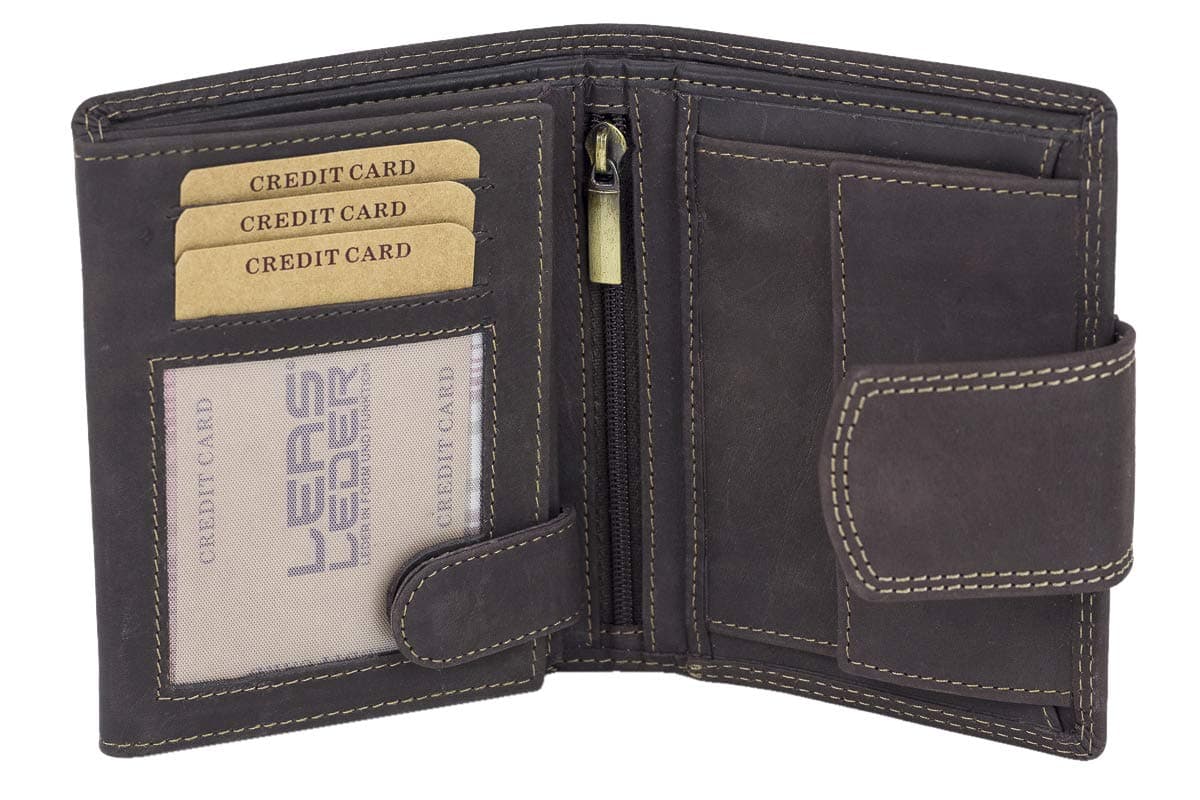 LEAS MCL Mens Wallet, Genuine Leather, brown - ''LEAS Basic-Vintage-Collection''