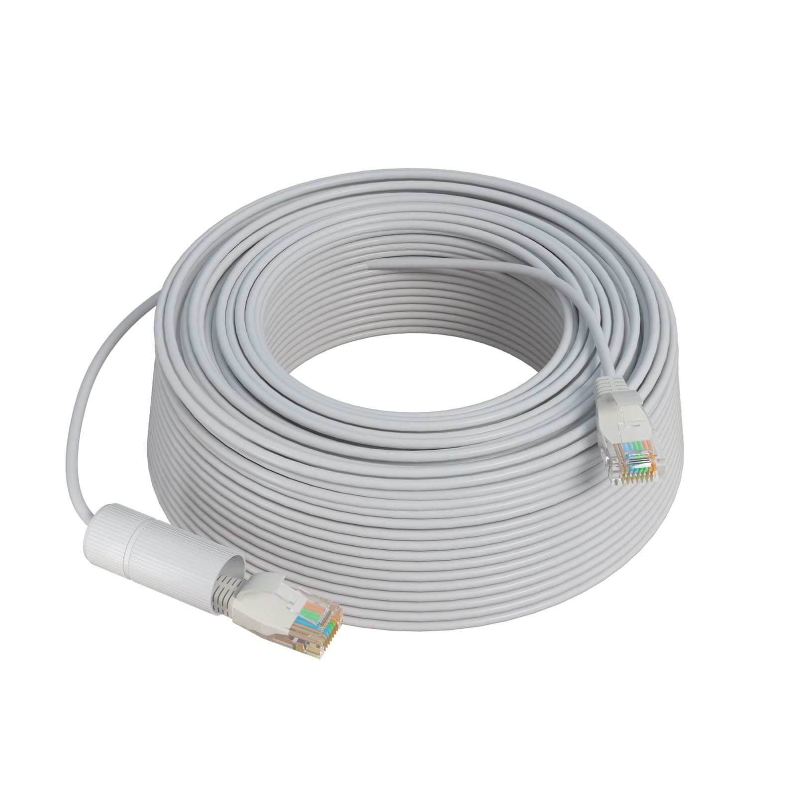 160Ft Cat5e PoE Ethernet Cable,Network Cable with RJ45 Waterproof Connector,Different Network Cable Joints on Both Sides,1Gigabit/Sec,Compatible PoE Cameras and NVR System,RJ45-B-50