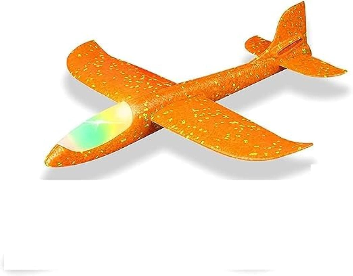 Flying Glider Planes With Flash LED Light 18.9" Foam Flight Mode Throwing Air Plane Aerobatic Airplane Outdoor Sport Game Toys Gift for Kids 3 4 5 6 7 Year Old Boy Orange