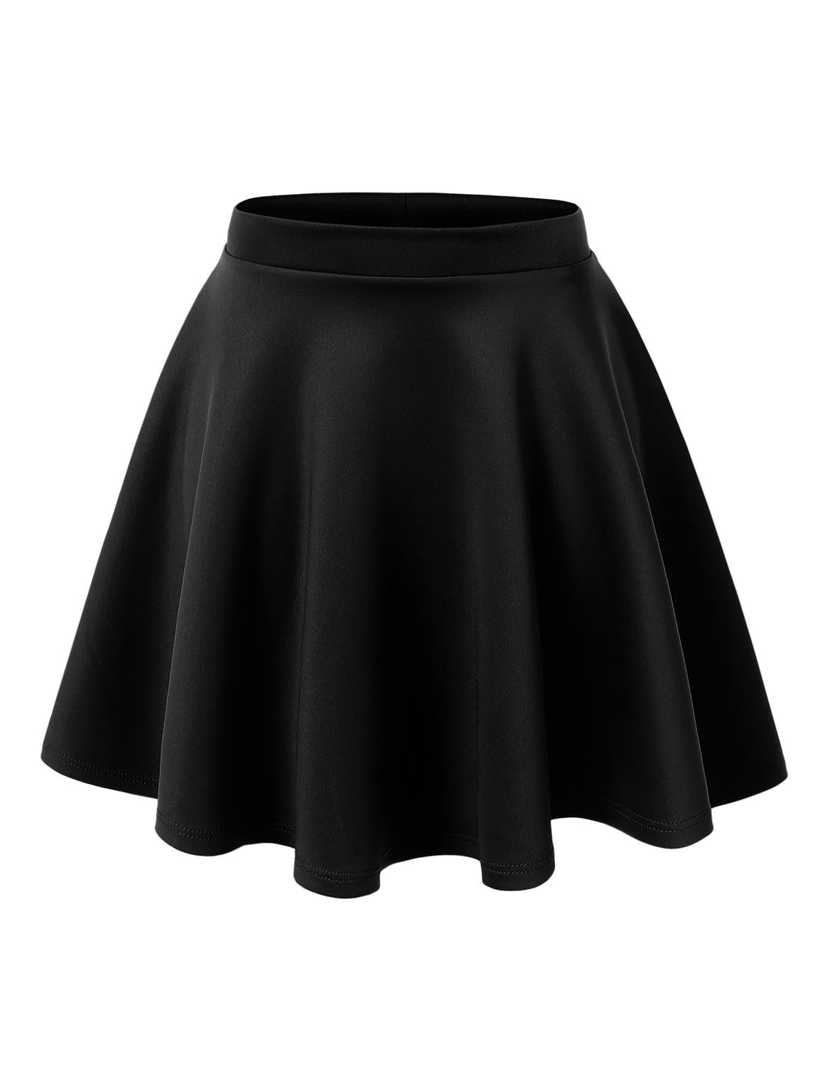Women's Basic Versatile Stretchy Flared Casual Mini Skater Skirt XS-3XL Plus Size