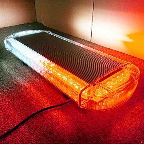 VSLED Black Aluminium Case 55cm 48 LED Red/White Emergency Recovery LightBar Wrecker Flashing Warning LightBar Beacon Strobe Light Bar