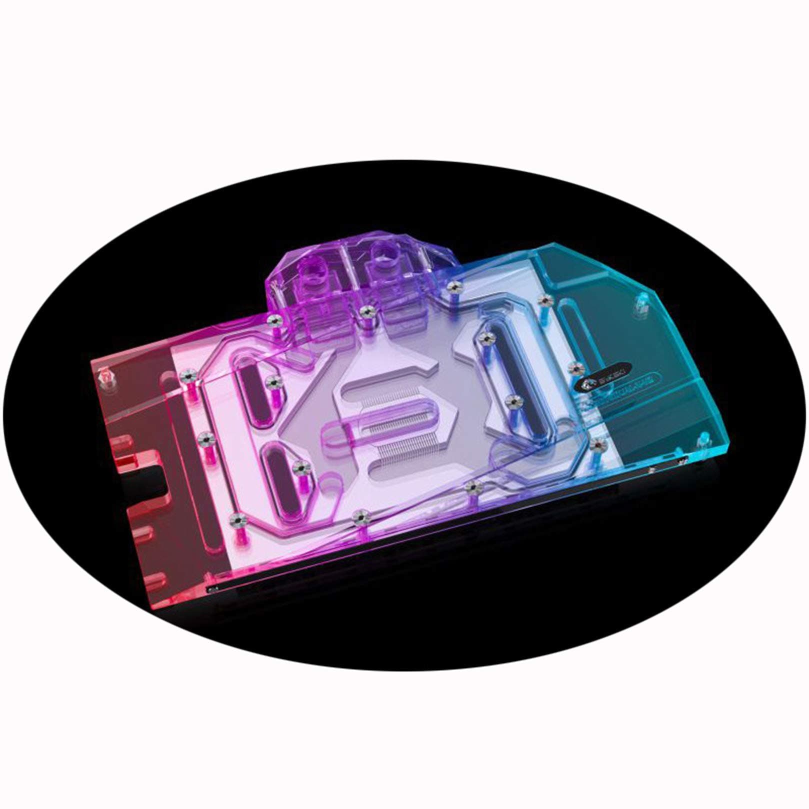 Bykski GPU Waterblock Water Cooler Copper GPU Liquid Cooling Block Cooler GPU Block Backplate for Asus Dual TUF RTX 3070 RTX 3060 Ti 8G 8G Gaming (5V 3-Pin ARGB RBW Aura Effect LED Lights)