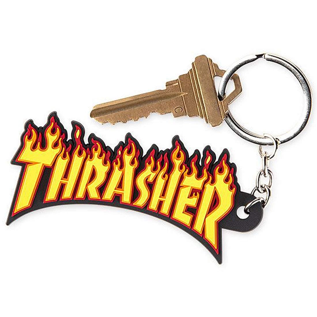 ThrasherUnisex Flame Keychain Black/Yellow
