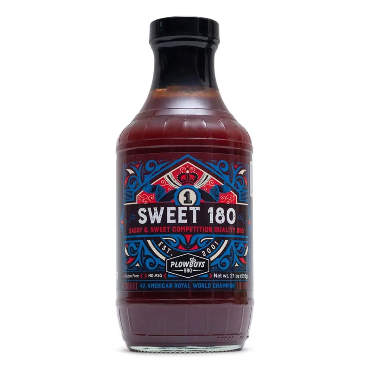 Plowboys Sweet 180 BBQ Sauce – Competition Quality Barbecue Sauce with Mild Heat – Award-Winning KCBS Chicken, Ribs & Pork Sauce (Sweet 180, 1 Pack)