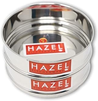 HAZEL Cooker Container Vessel Set for 3 Litre Cooker | Glossy Finish Utensil Set Stainless Steel Dabba, Stackable Cooker Separator, Set of 2