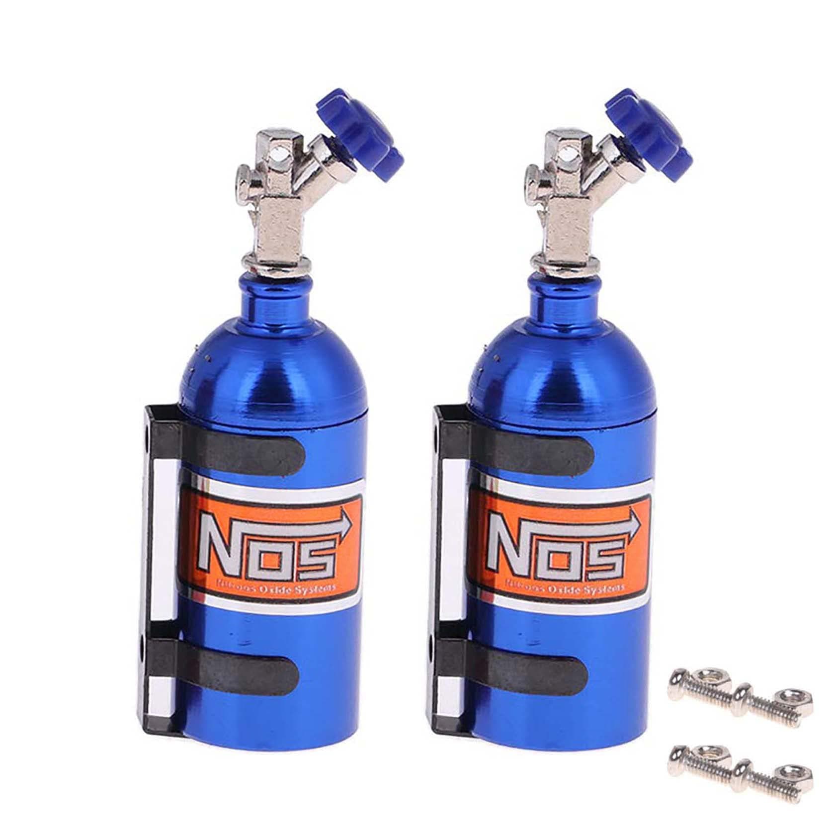 2PCS Simulation Nitrogen NOS Bottle Decoration Accessories for 1:10 RC Crawler Car TRX4 SCX10 90046 D90 D110 TF2 (Blue)