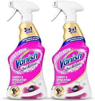 Vanish Gold Oxi Action Upholstery & Carpet Cleaner, Targeted Spot Cleaning Stain Remover Spray, 500 ml | 30 Second Amazing Stain Removal | Neutralises Odours | Helps Prevent Pet Remarking | Pack of 2