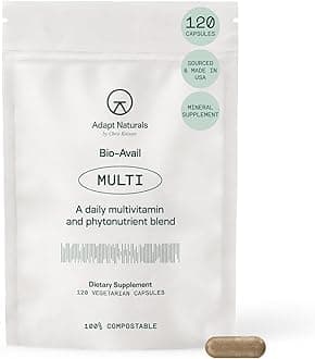 Adapt Naturals Bio-Avail Multi - Easy-to-Absorb Multivitamin for Women and Men- Bioavailable Vitamins- Vitamin C, B12 Vitamins, Vitamin D, Vitamin E, Vitamin K, Copper, Zinc Supplements- 120 Capsules
