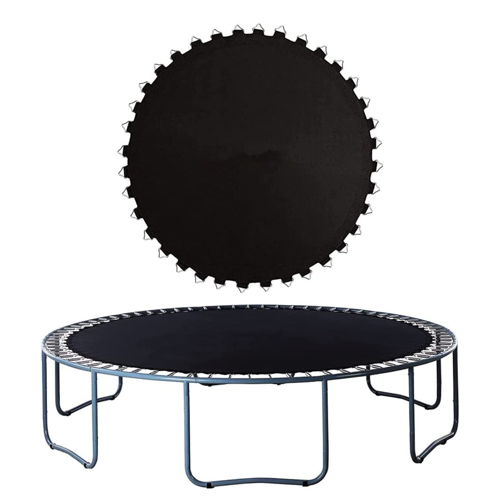 Replacement Trampoline Mat, Jumping Mat, 6/8/10/12/13/14/16 FT, Compatible with Round Frames Trampoline, Water-Resistant, UV Resistant,Black,12 ft 366 cm 72 Rings