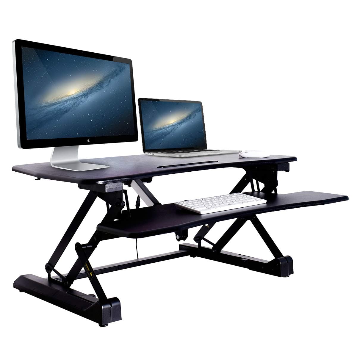 Seekavan Height Adjustable Standing Desk Sit Stand Converter 36’’ Tabletop fits Dual Monitor Office Home Workstation Stand Up Computer Riser