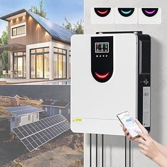 1Kw-10.2Kw Solar Hybrid Inverter (Smart App Control), 12-48V to 220V & Built-in 40-160A MPPT Controller, Work with Various Types of Batteries, for Homes/Rvs,DC48V-10.2KW