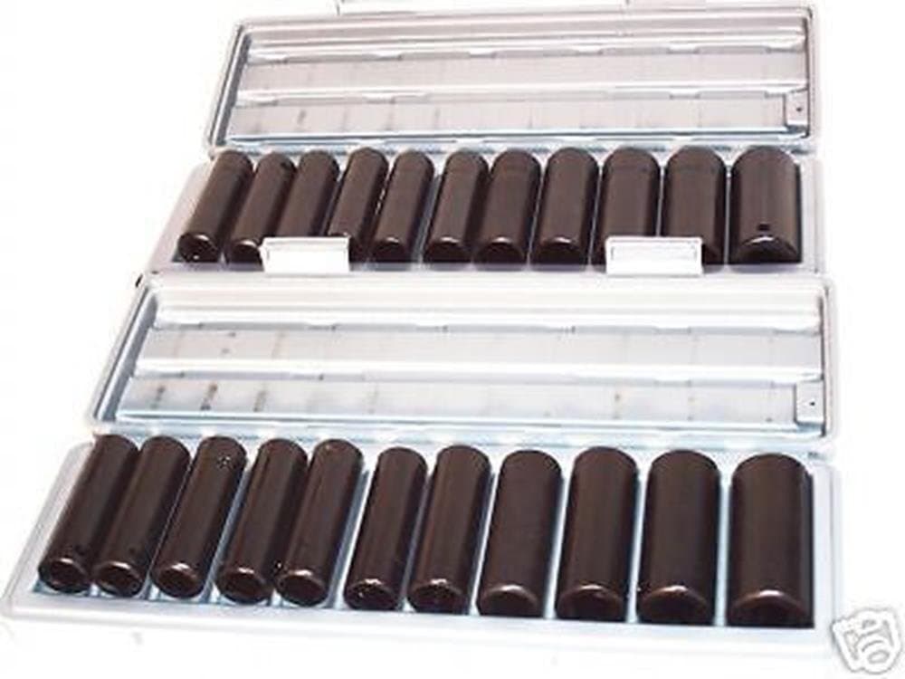 Socket Sets 24pcs 1/2" Deep Impact Socket Set 22 sockets 11pc MM 11pc SAE 10MM~24MM - 3/8~1"