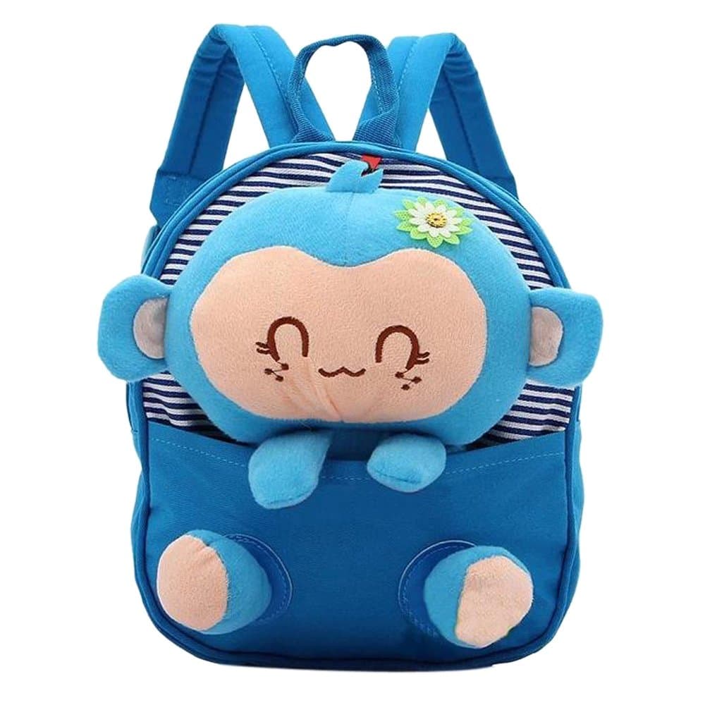 Your Gallery Baby's Cute 3D Monkey Little Backpack Plush Bag for Toddlers Kids,(Blue Monkey)