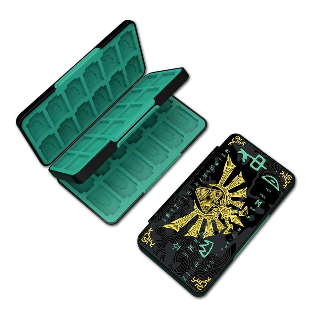 PERFECTSIGHT 48 Switch Game Card Case for Nintendo Switch OLED/ Lite, Cute Switch 2 Game Holder Cartridge Case for Game Cards and SD Cards, Kawaii Portable Compact Storage Box, Black Kingdom