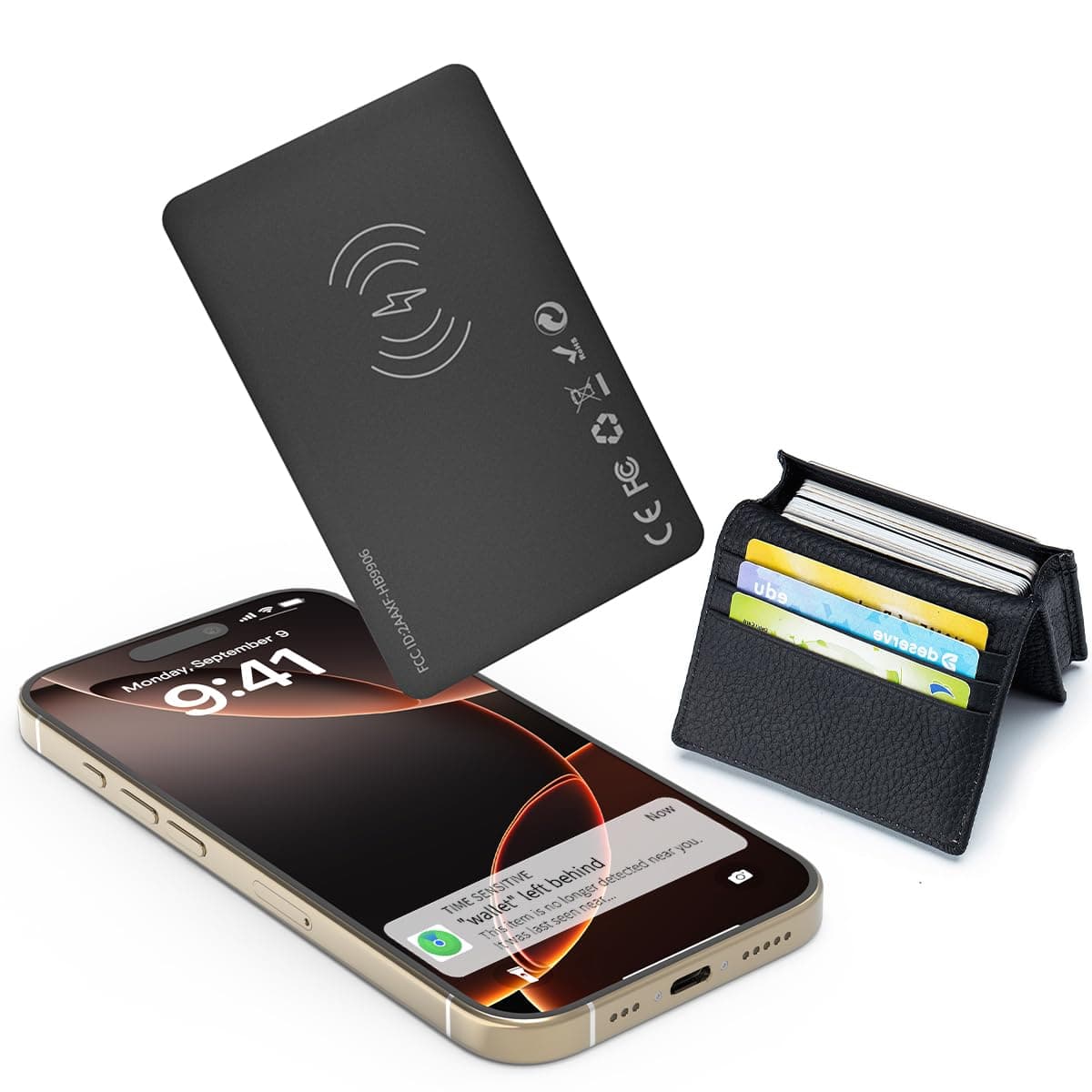 Smart Wallet Tracker Card(Higher Volume), Bluetooth Anti-Loss Thin Finder Card, Rechargeable Long Distance Locator, Item Finder(Only Ios, Apple Find My)