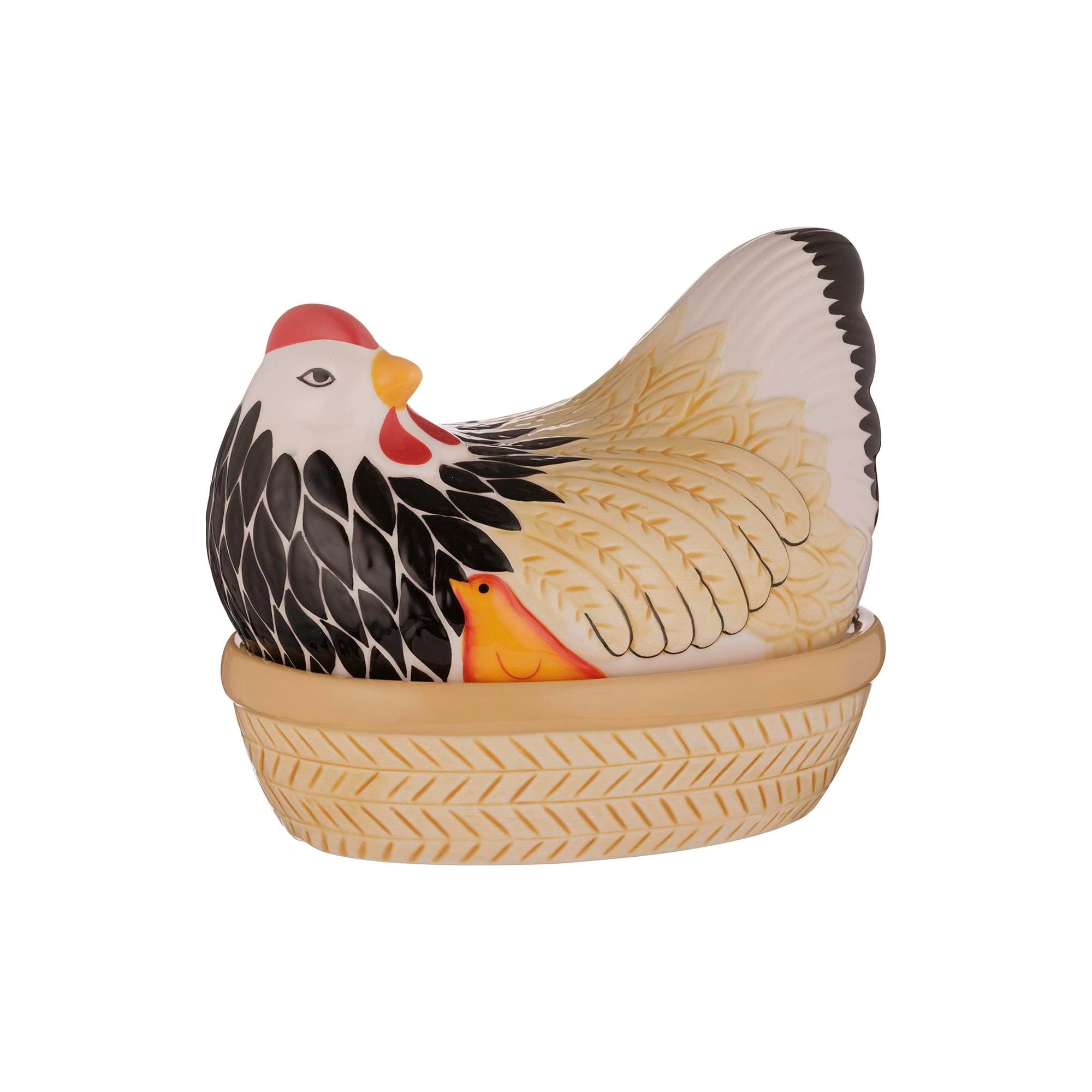 Mason Cash Mother Hen Egg Nest | Rustic Farm-Inspired Kitchen Tidy & Egg Storage | Decorative Ceramic Hen | Chip-Resistant Dolomite | 21cm