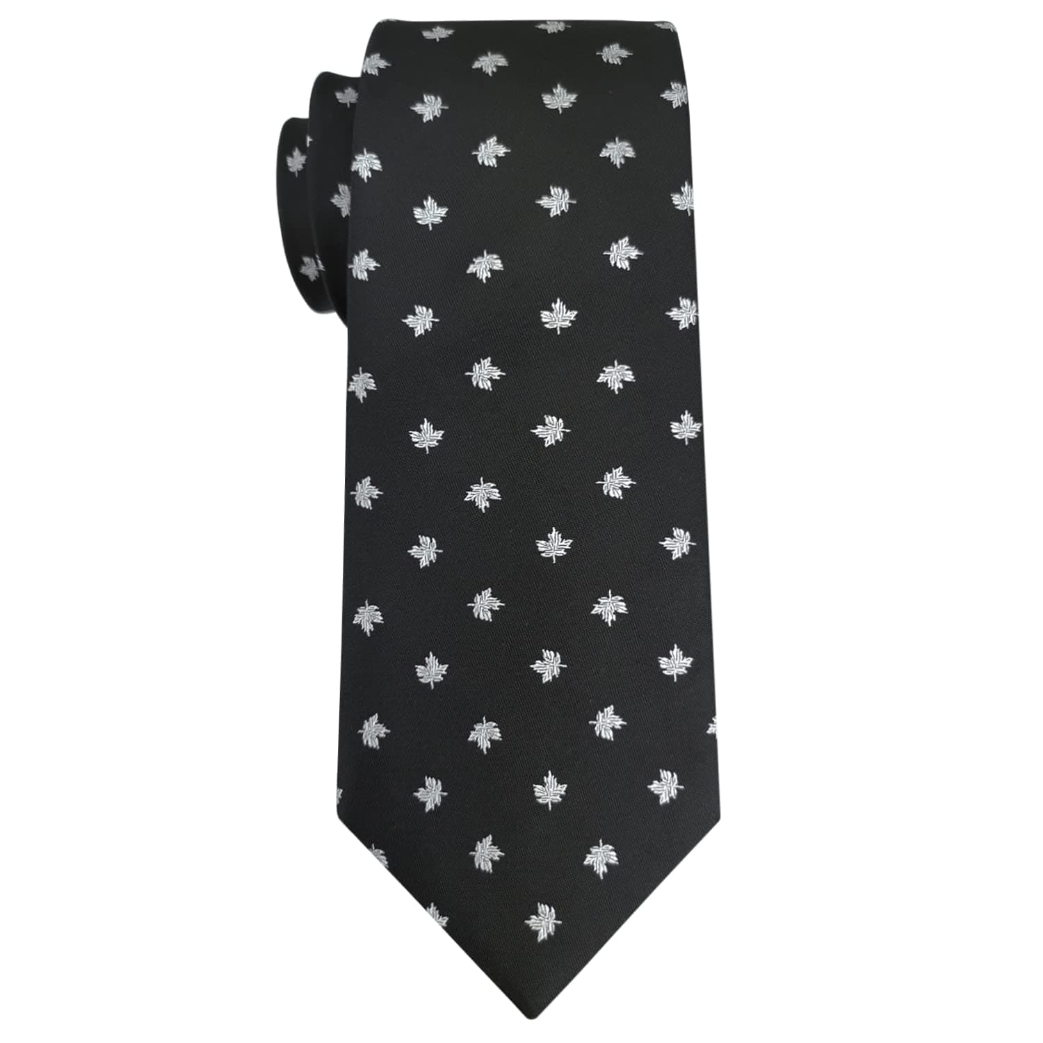 Murong Jun Men's Polyester tie 3.15" Fashion Simplicity Pattern Jacquard Woven Necktie, Leaf, Medium