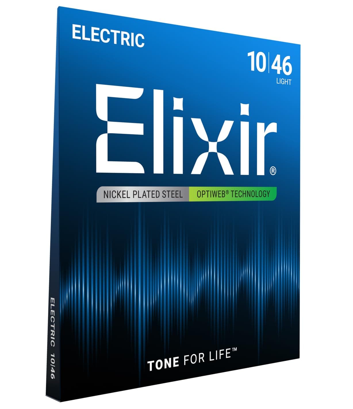 Elixir Strings, Electric Guitar Strings, Nickel Plated Steel with OPTIWEB Technology, Longest-Lasting Crisp Tone with Comfortable Feel, 6 String Set, Light 10-46