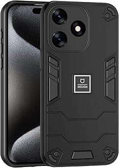 Phone Case Compatible with Tecno Spark 10C,Compatible with Tecno Spark 10 4G KI5q / Spark 10C KI5k KI5m Case Dual-Layer Drop-Proof TPU+PC 2-in-1 Protective Case Black