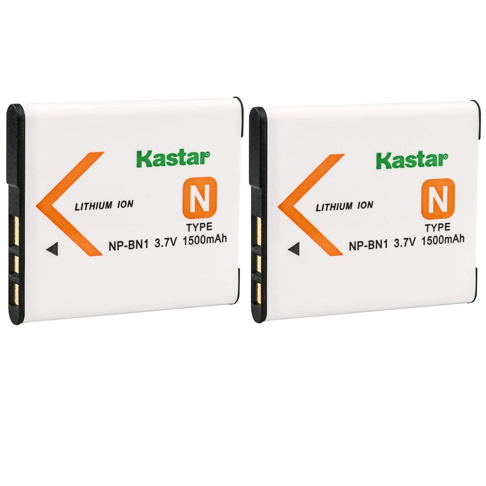 Kastar Battery (2-Pack) Replacement for Sony NP-BN1 DSC-TX20 DSC-TX30 DSC-W530 DSC-W570 DSC-W650 DSC-W800 DSC-W830 DSC-W560 DSC-T99 DSC-TX5 DSC-W320