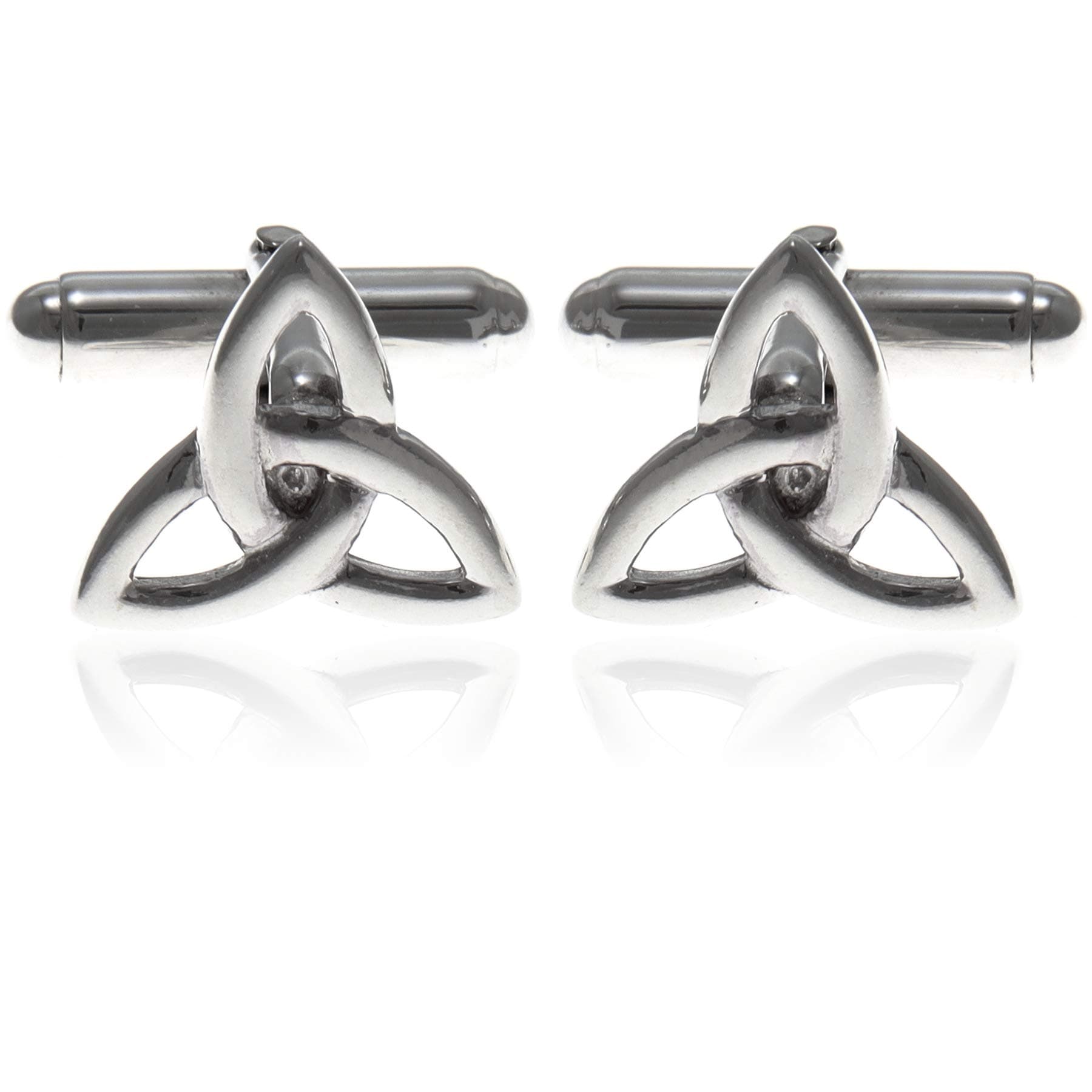925 Sterling Silver Celtic Trinity Cufflinks for Men - 15mm x 14mm Cufflinks with Jewellery Gift Box