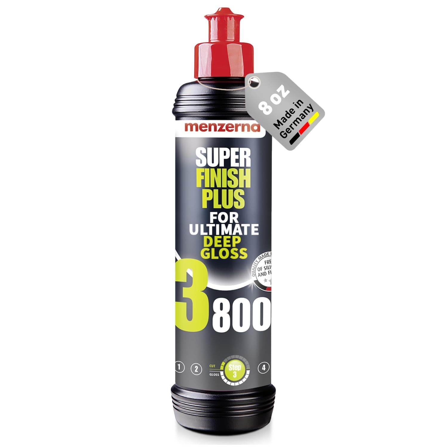 “Super Finish Plus 3800” I Deep Gloss Polish for a Perfect Mirror Finish I Polishing Compound for Micro Scratches & Holograms I Silicone Free I 8 fl oz.