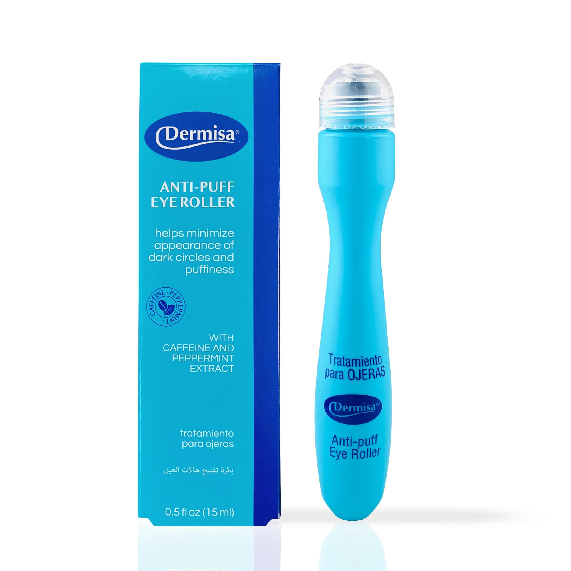 Eye Roller for Puffy Eyes - Anti-Puff Dark Circle Under Eye Treatment Serum with Caffeine & Peppermint for Bright, Healthy Skin - Paraben, Fragrance, Dye and Oil Free - Made in USA - Pack of 1