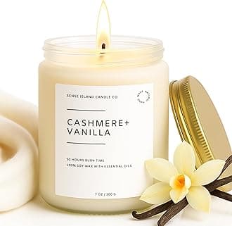 Cashmere Vanilla Scented Candle for Home Scented 50+ Hrs Highly Scented Creamy Vanilla Velvet Cashmere | 100% Natural Soy Candle Gifts for Women Vanilla Candles for Cozy Holiday