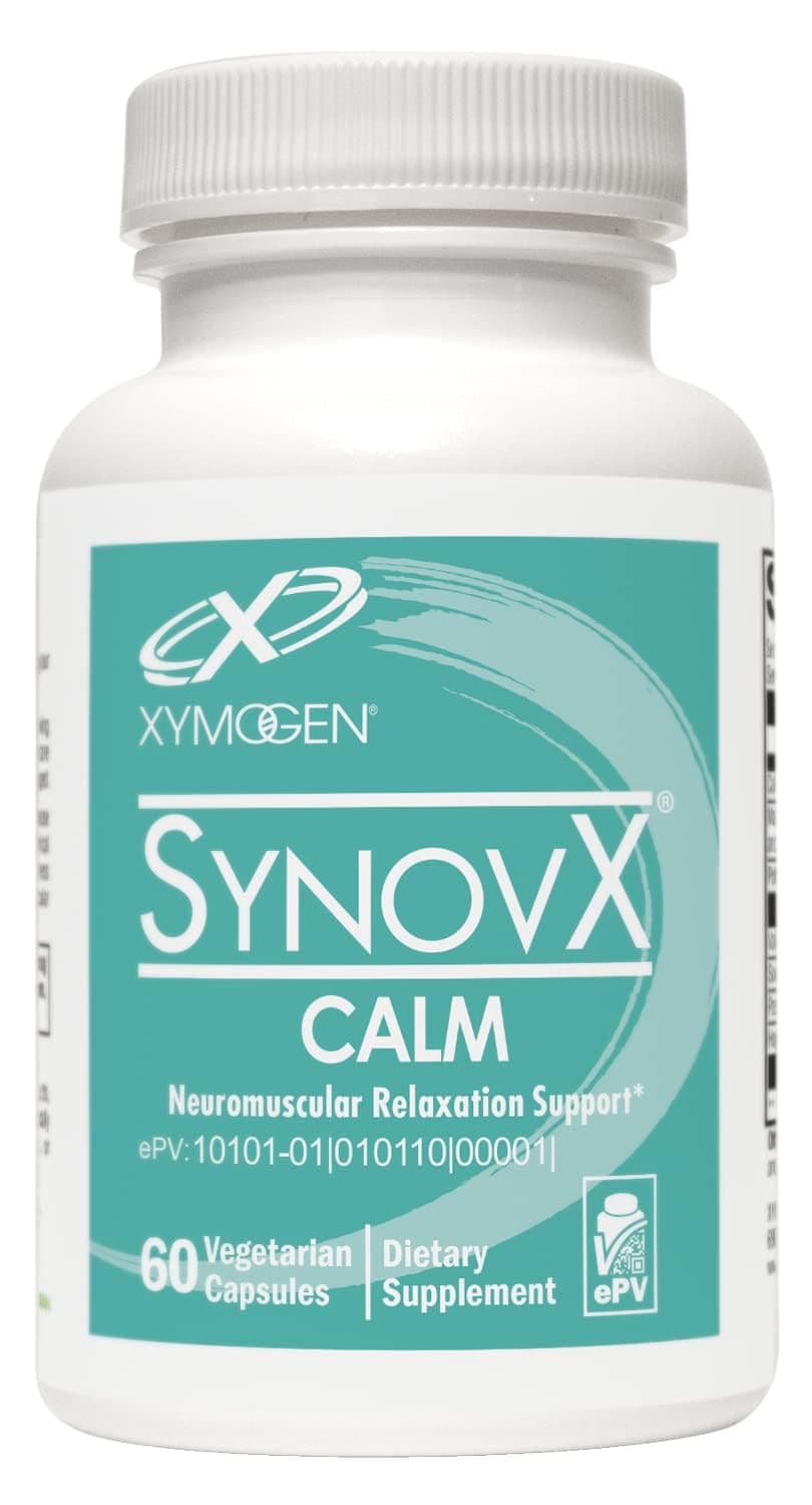 XYMOGEN SynovX Calm - Targeted Minerals & Botanicals to Help Support Relaxation and Muscle Recovery - Calcium, Magnesium + Herbs for Mobility Support (60 Capsules)
