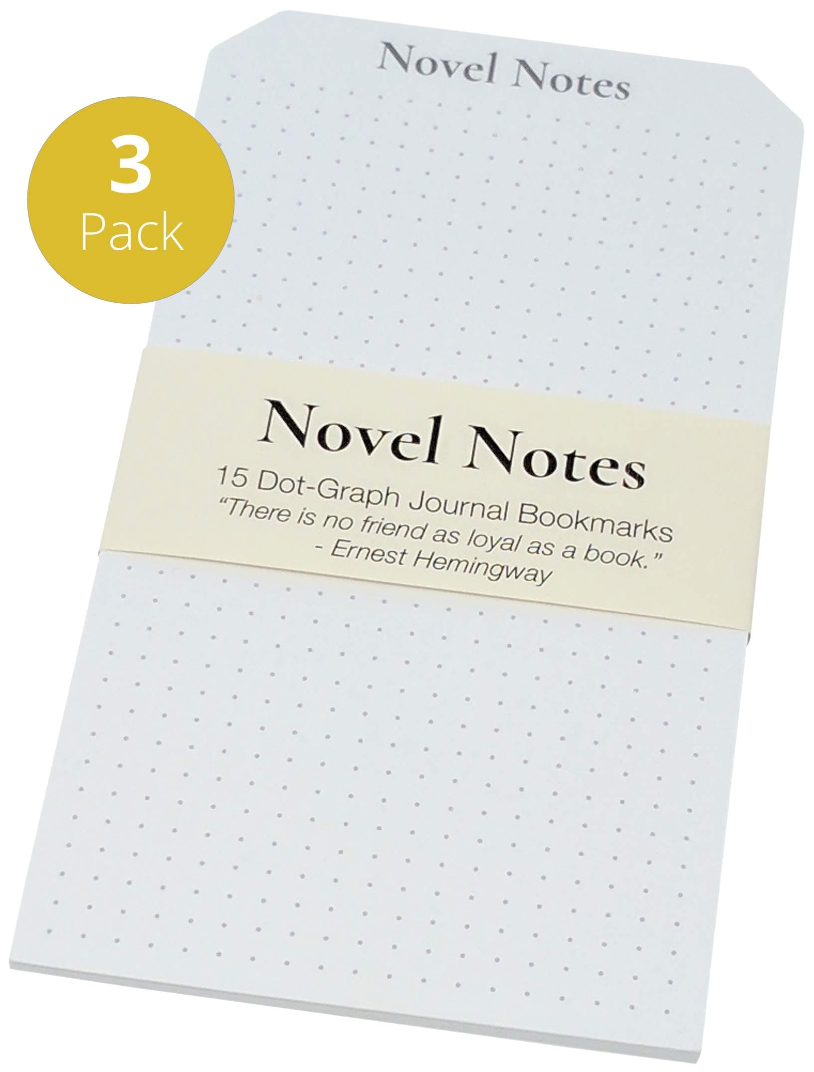 Journal Bookmarks by Novel Notes (3 Pack) - Bullet Journal Inspired Dot Bookmark, Remember More of What You Read, Made in USA, Unique Literary Gifts, Bookworm Gifts, Book Lover Gifts