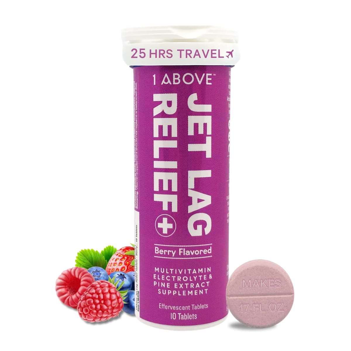 1Above Jet Lag Relief Eff. Drink Tablets for Travel Berry 1 Tube (10ct)