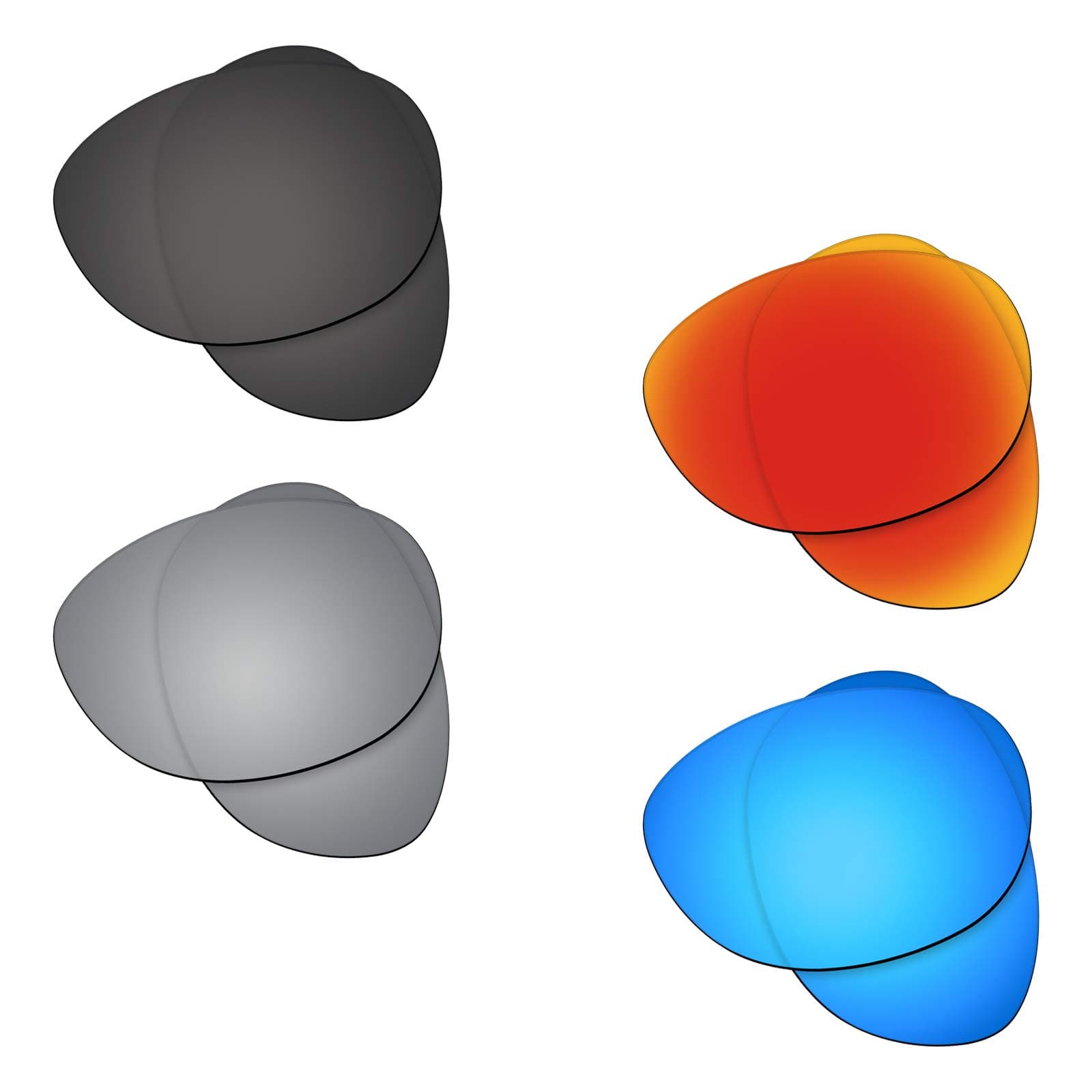 Flugger4 Pair Polarized Replacement Lenses for Oakley Latch Sunglasses