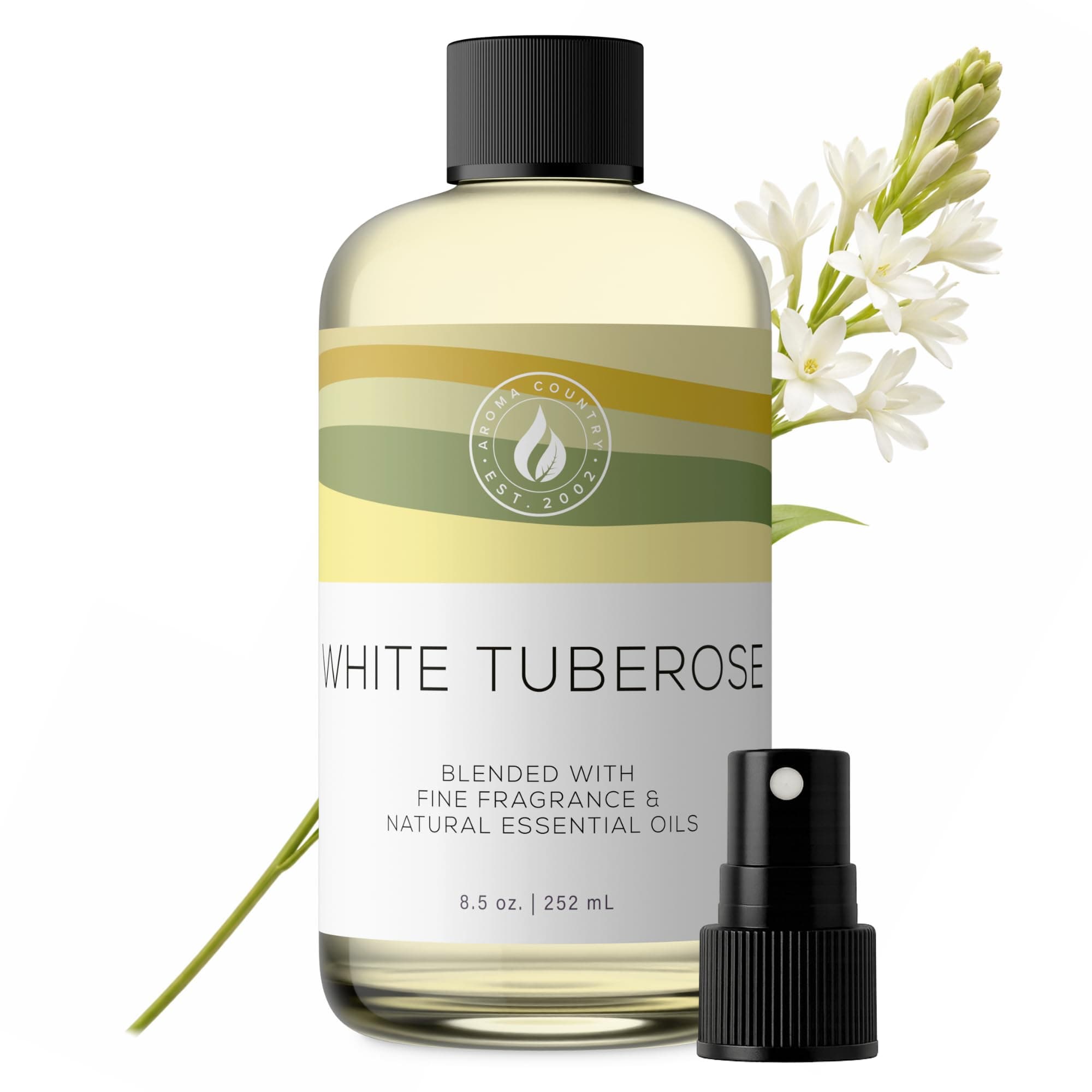 Aroma Country White Tuberose Luxury Diffuser Oil Refill & Fragrant Room Spray for Reed Diffusers, Electric Machines, and Oil Warmers (8.5 Fl. oz)