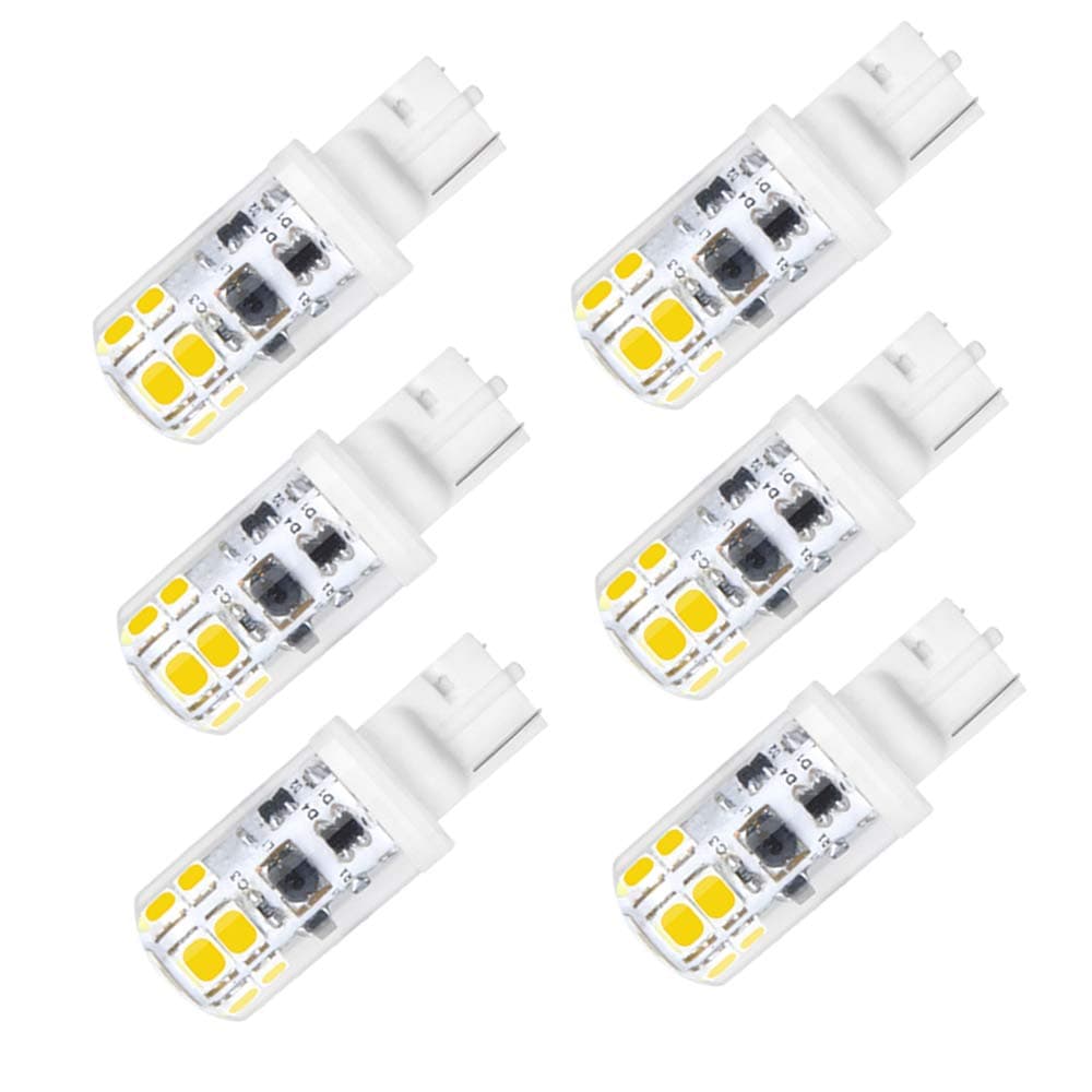 Lustaled 3W T5 T10 LED Wedge Base Light Bulb, 12V AC/DC T10 194 LED Bulb 30W Halogen Replacment for Malibu Landscape Automotive RV Trailer Mushroom Marine Anchor Lighting (Warm White 3000K, 6-pack)