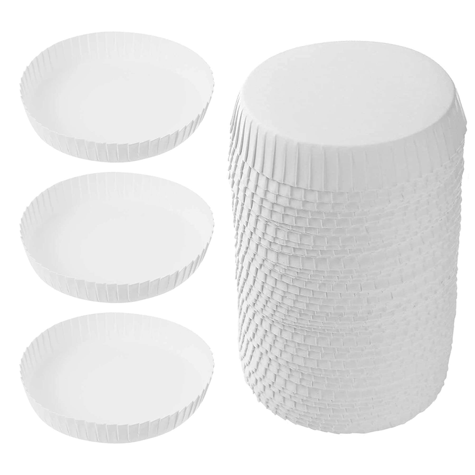 ELECDON 100pcs Disposable Paper Cup Covers, Coffee Tea Cup Covers Recycled Paper Drinking Cup Lids Covers Perfect for Travel Hotel Coffee Bar Parties Wedding Home Kitchen (6.5 X 6.5cm)
