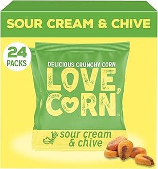 Sour Cream & Chive Crunchy Corn Snack | 24 x 20g Bags | Kosher, Vegan, Gluten-Free | Simple Ingredients, Low Calorie, Low Sugar | Great For Lunchbox & On The Go | Healthy Graze | UK Made