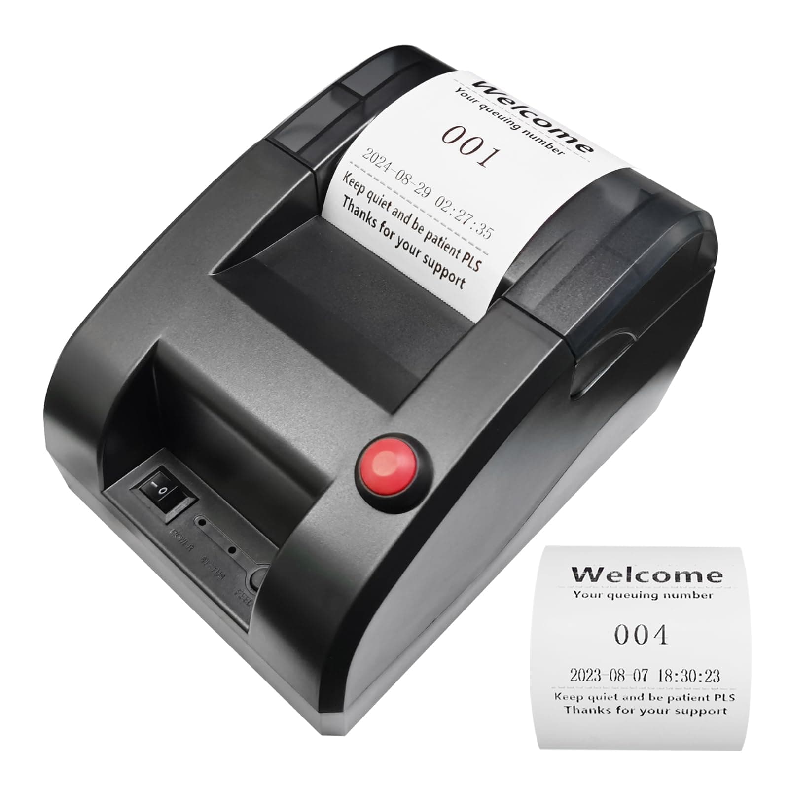 Ticket Dispenser Take a Number 57mm Receipt Ticket Thermal Printer for Queue Can Edit Print Text via PC Show 3-Digits Waiting Number for Haunted House