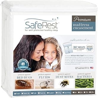 Zippered Mattress Encasement - Lab Tested Bed Bug Proof, Dust Mite and Waterproof - Breathable, Noiseless and Vinyl Free (Fits 15-18 in. H) Queen Size