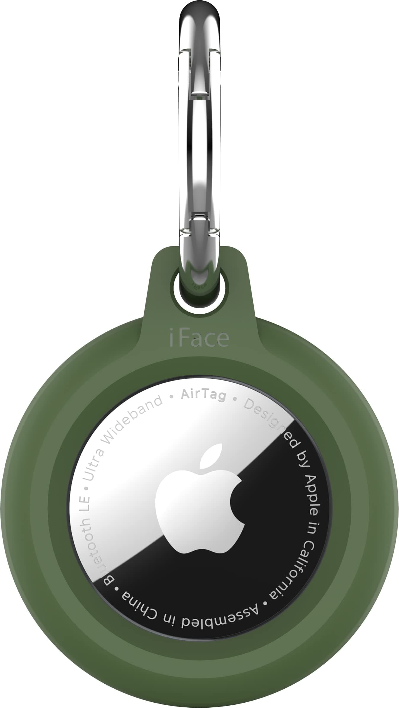 iFace Reflection AirTag Case with Key Ring - Secure Clip-On Scratch Resistant Protective Cover for Air Tag - Khaki