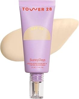 Tower 28 SunnyDays SPF 30 Tinted Moisturizer - 2-in-1 Buildable Coverage Foundation + Mineral Sunscreen for Face - Zinc Oxide, Aloe & Prickly Pear for Sensitive Skin - 10 Fair/Yellow (1 oz)